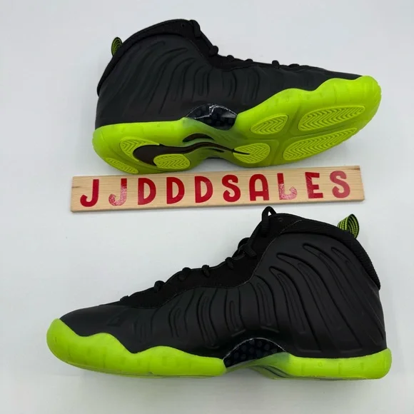 Nike Little Posite One Foamposite Black Volt GS Shoes HF0977-001 Sizes NEW